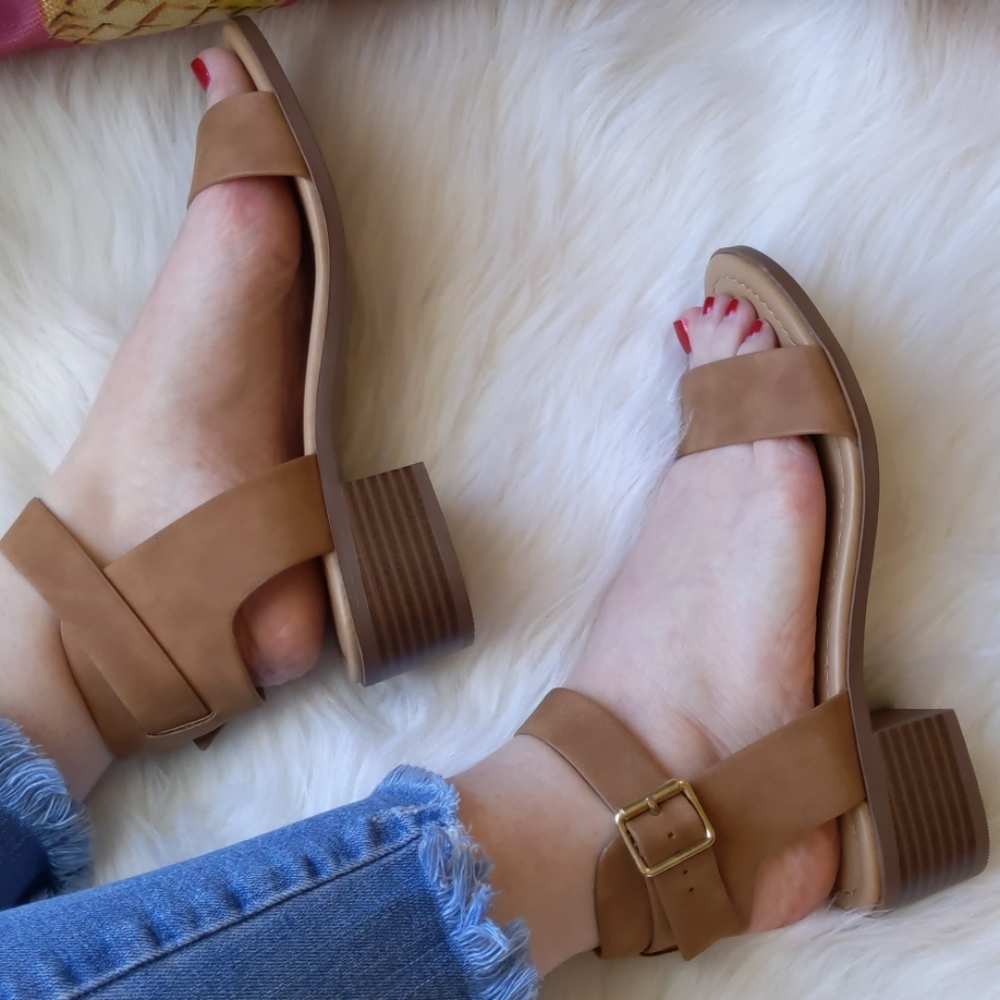 🛑 SOLD 🛑Tan Block Heel Sandal - Picture 5 of 8